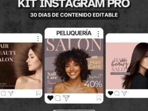 Mockup de publicaciones de plantillas Canva para peluquerías – vista de feed de Instagram.