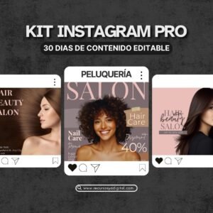 Mockup de publicaciones de plantillas Canva para peluquerías – vista de feed de Instagram.