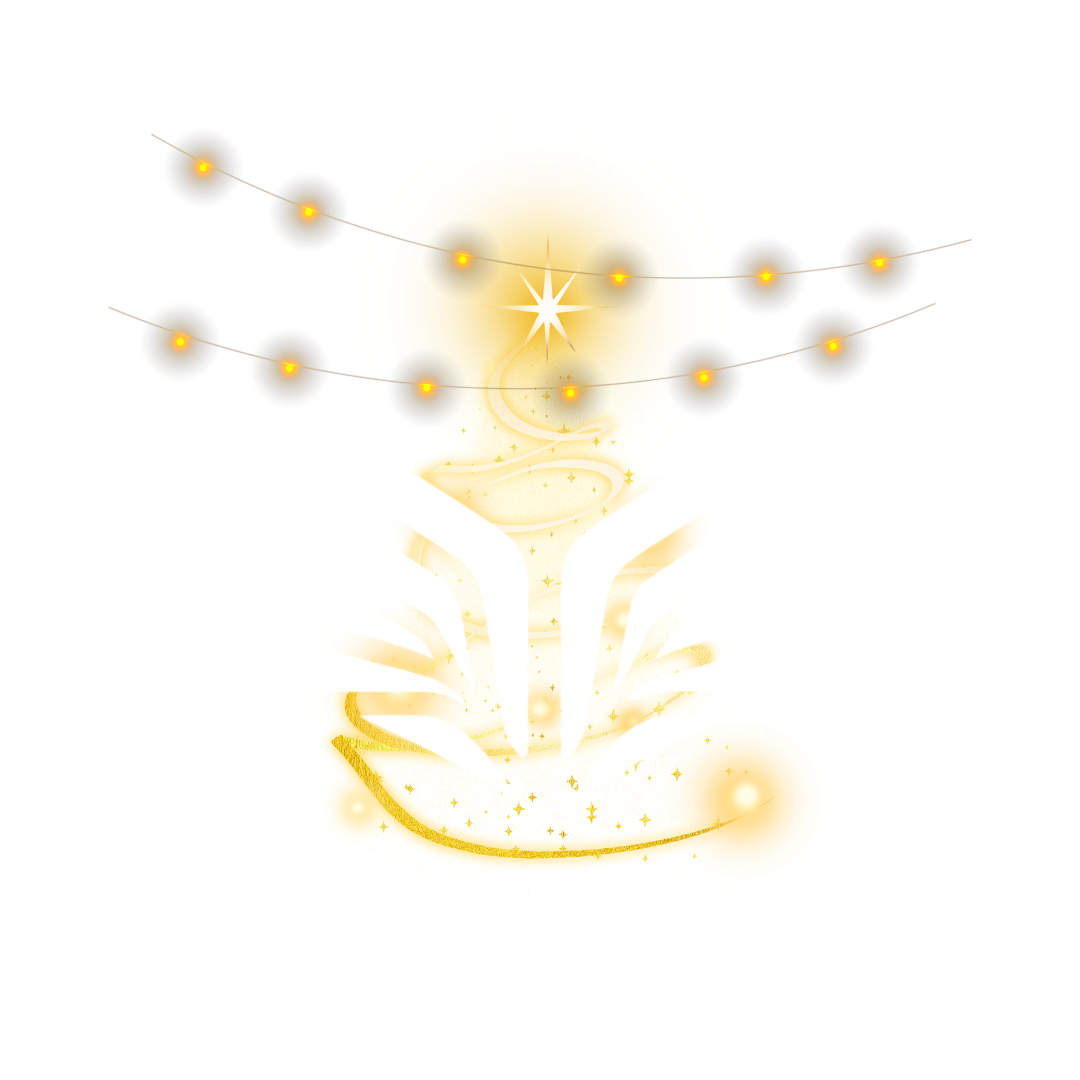 Logo navideño de RecursosYadigital.com con detalles festivos