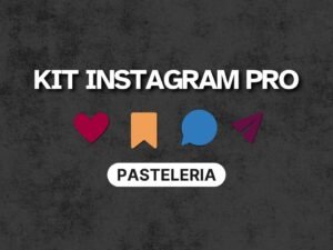 Imagen principal del Kit Canva para pastelerías. Muestra ejemplos de publicaciones de Instagram con tonos pastel y estilo gourmet.