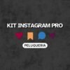 Imagen principal del Kit Canva para Peluqueria. Muestra ejemplos de publicaciones de Instagram con tonos y estilos modernos.