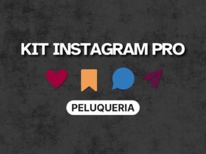 Imagen principal del Kit Canva para Peluqueria. Muestra ejemplos de publicaciones de Instagram con tonos y estilos modernos.