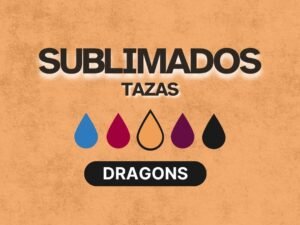 Diseño de sublimación con dragón en estilo artístico para tazas