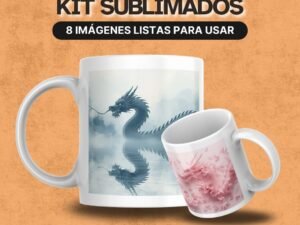 Sublimado artístico de dragón para impresión en tazas