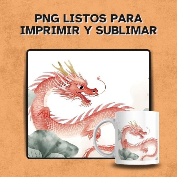 Arte imprimible de dragón utilizado en sublimación