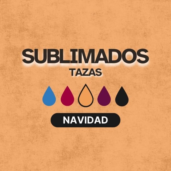 Mockup de tazas con diseños navideños listos para sublimar. Pack digital descargable de RecursosYadigital.com
