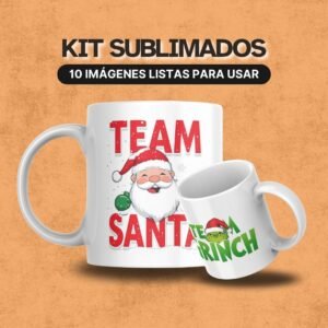 Mockup con vista cercana de los diseños navideños full wrap del pack, mostrando detalles de color y textura.