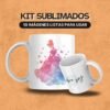 Taza sublimada con ilustración de princesa en estilo premium.
