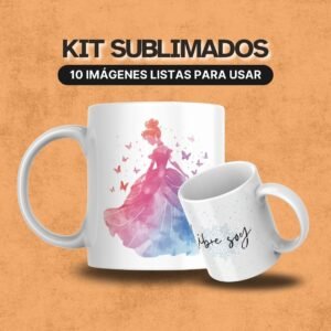 Mockup Princesas – Diseño de Personaje Taza sublimada con ilustración de princesa en estilo premium.