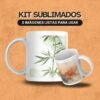 Taza sublimada con ilustración floral Zen en tonos suaves y estilo relajante.