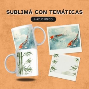 Taza con símbolo espiritual Zen sublimado, estética limpia y armoniosa.