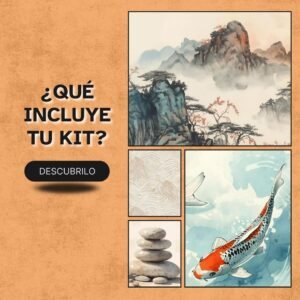 Taza blanca sublimada con paisaje Zen minimalista y tonos suaves.