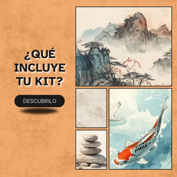 Taza blanca sublimada con paisaje Zen minimalista y tonos suaves.