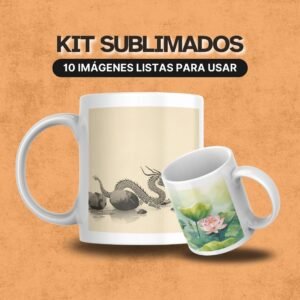 Mockup Detalle Zen 2 – Dragón y Sumi-e Mockup mostrando un diseño zen de dragón en estilo sumi-e con fondo minimalista.