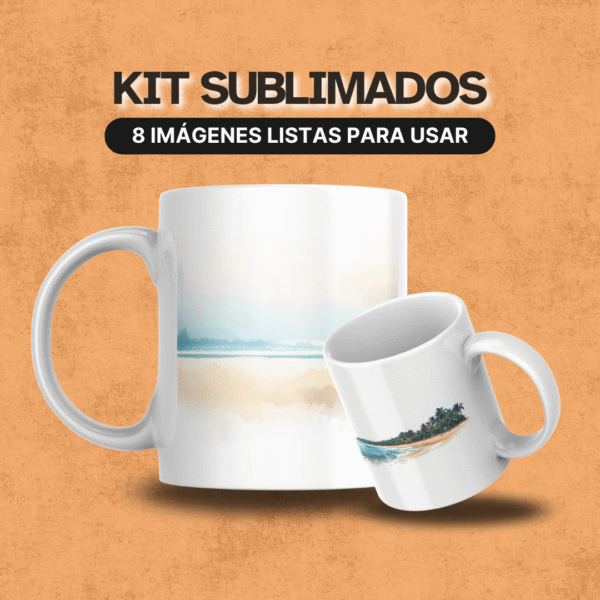 Previsualización de diseño inspirado en playa listo para sublimar
