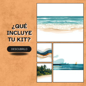 Taza sublimada con paisaje costero moderno, ilustración panorámica minimalista en tonos suaves y fondo claro estilo editorial contemporáneo.