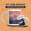 Mockup de taza gamer con diseño artístico para sublimación